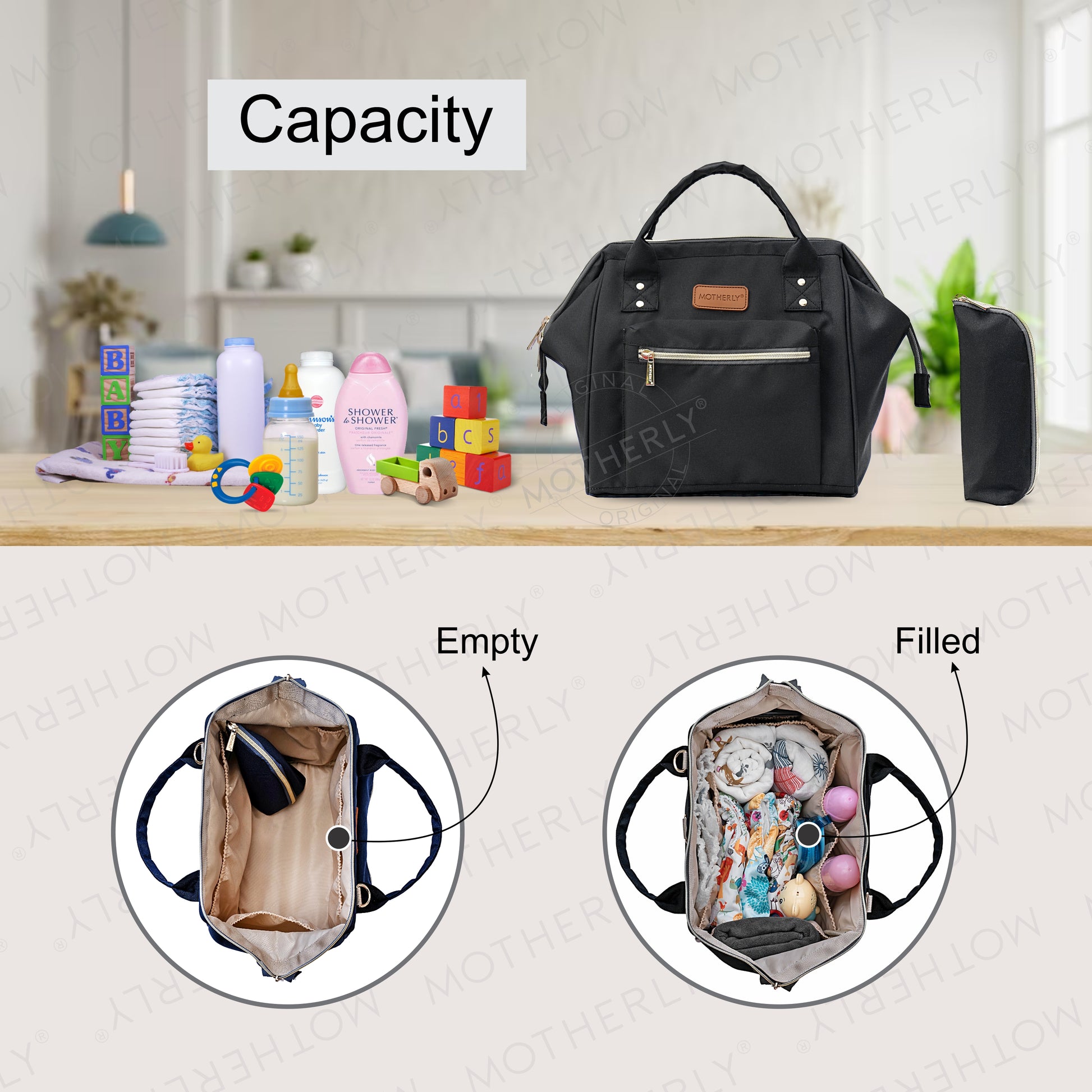Motherly Nano Diaper Bag for Mothers | Small Diaper handbag for mom for Travel - MOTHERLY