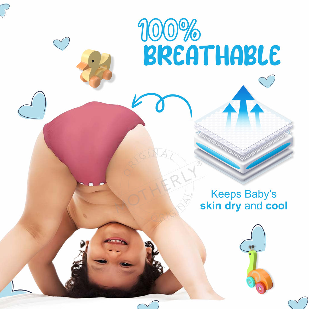 Motherly Newborn Baby Reusable Cloth Diapers, Infant Diaper Nappies Pack of 2 - MOTHERLY
