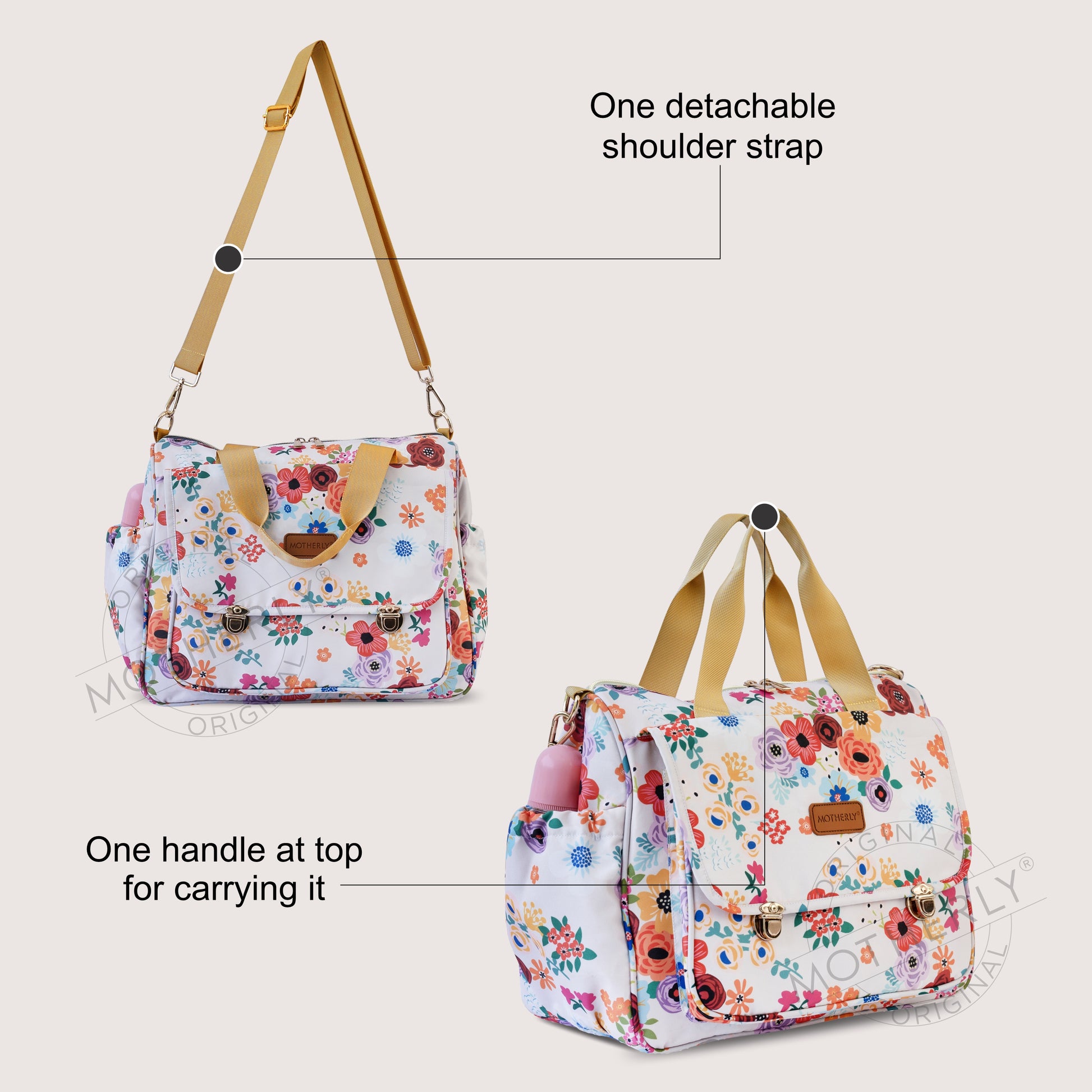 Motherly Glory Tote Diaper Bag for Mothers for Travel, Maternity Bag for Newborn Baby, Mothers Travelling Bag, Multiple Pocket Water Resistant Baby Bag, Hospital Bag for moms - MOTHERLY