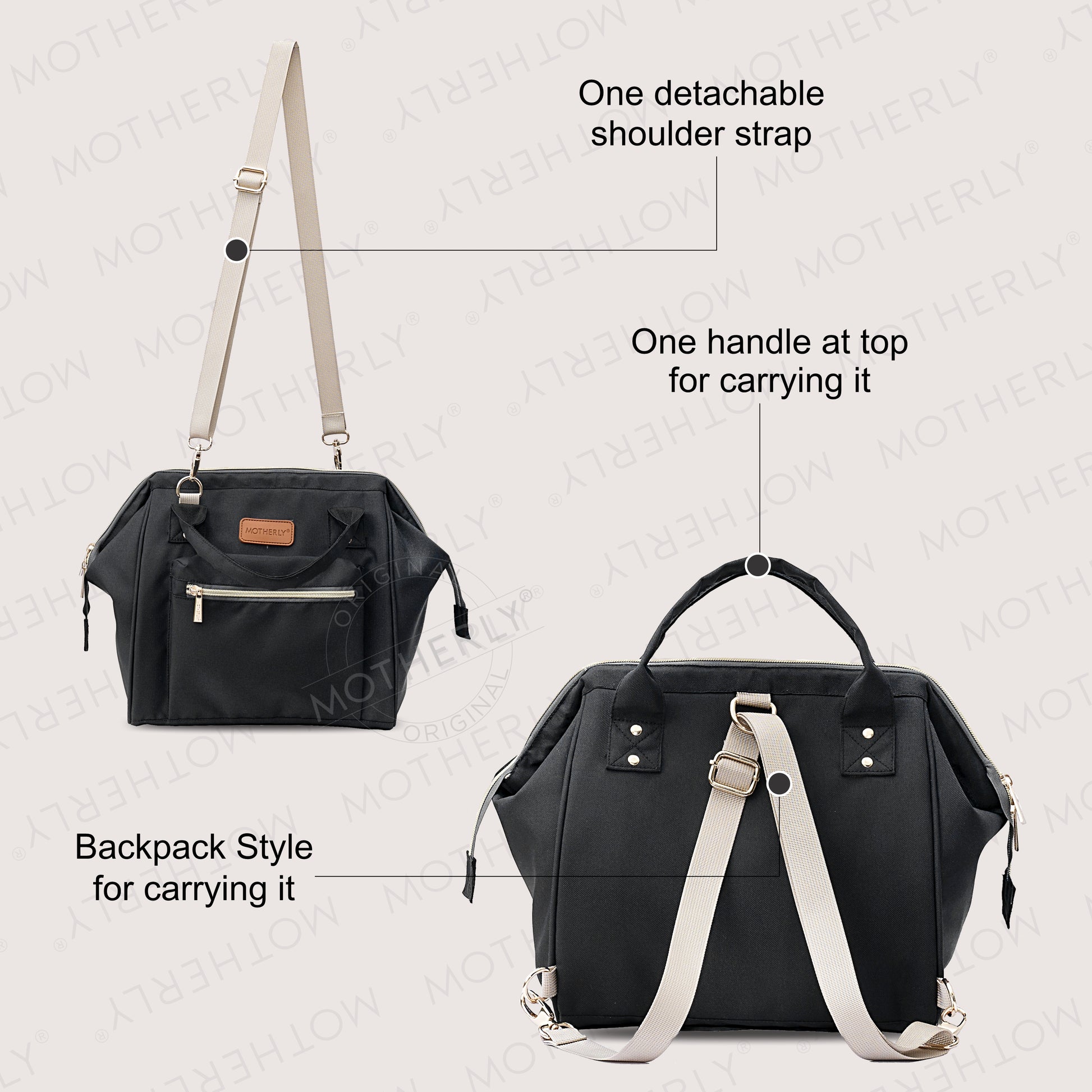 Motherly Nano Diaper Bag for Mothers | Small Diaper handbag for mom for Travel - MOTHERLY