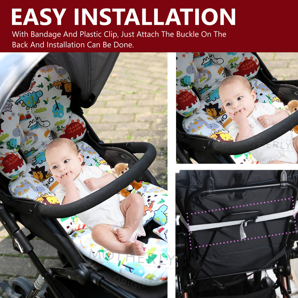 Motherly Baby Stroller Seat Cushion for Strollers, Car Seat & Chair, Breathable, Multi-purpose All-in-one Infant Carriage Cushion, High Chair Seat Cushion, Push Chair Stroller Cushion - MOTHERLY