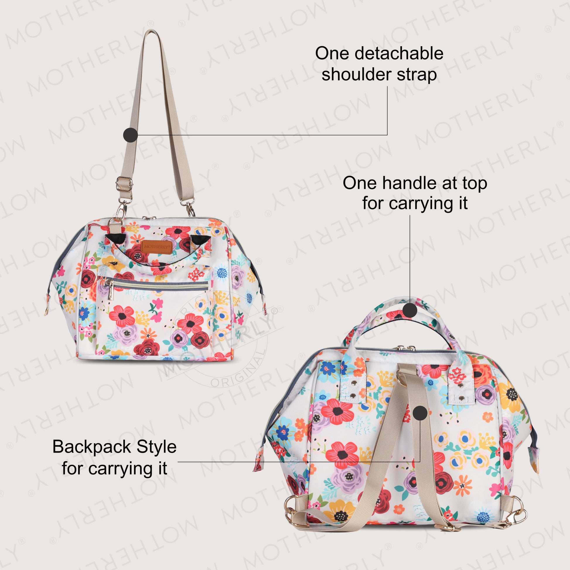 Motherly Nano Diaper Bag for Mothers | Small Diaper handbag for mom for Travel - MOTHERLY