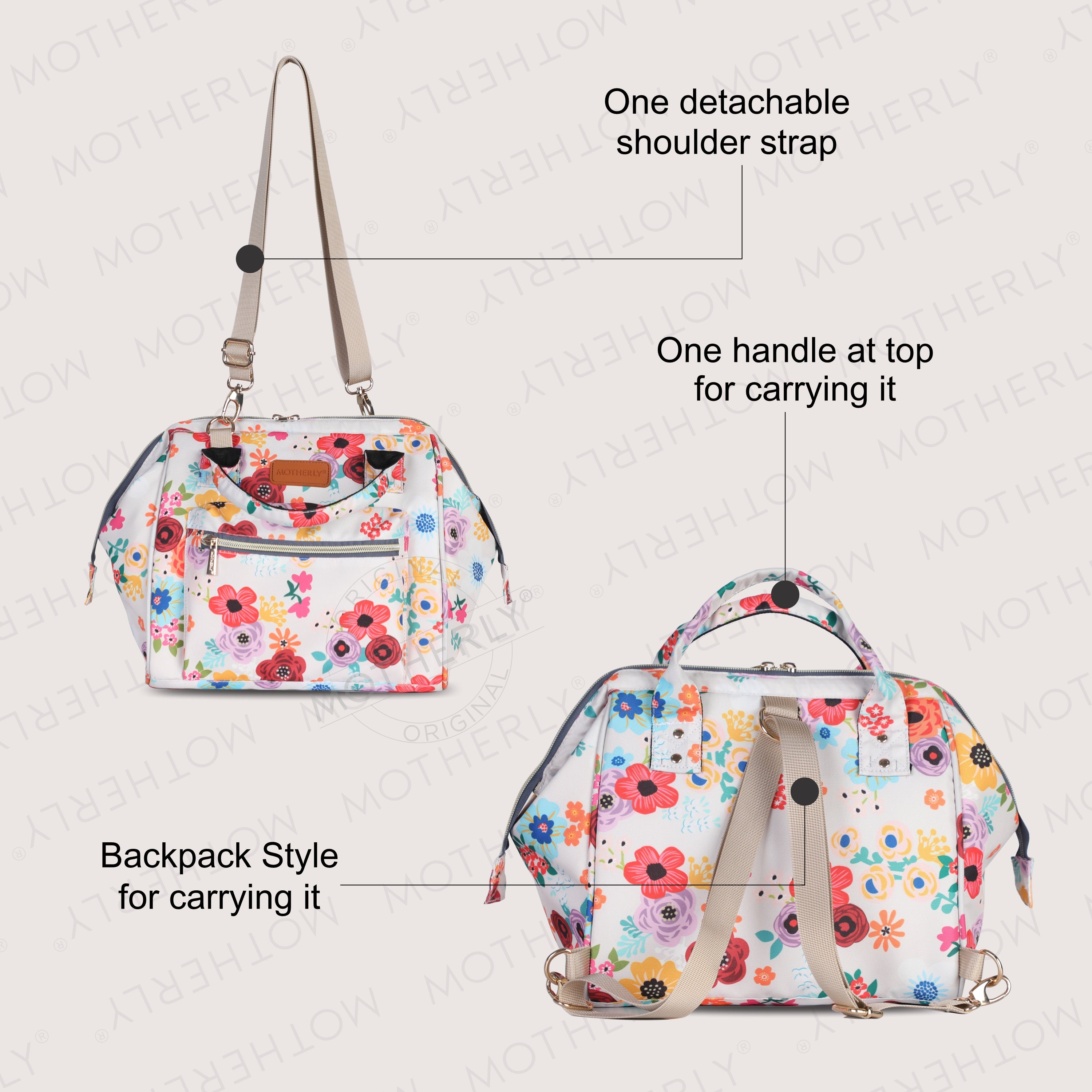 Motherly Nano Diaper Bag for Mothers | Small Diaper handbag for mom for Travel - MOTHERLY