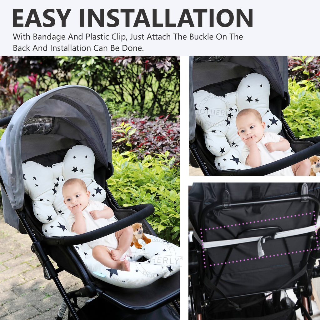 Motherly Baby Stroller Seat Cushion for Strollers, Car Seat & Chair, Breathable, Multi-purpose All-in-one Infant Carriage Cushion, High Chair Seat Cushion, Push Chair Stroller Cushion - MOTHERLY