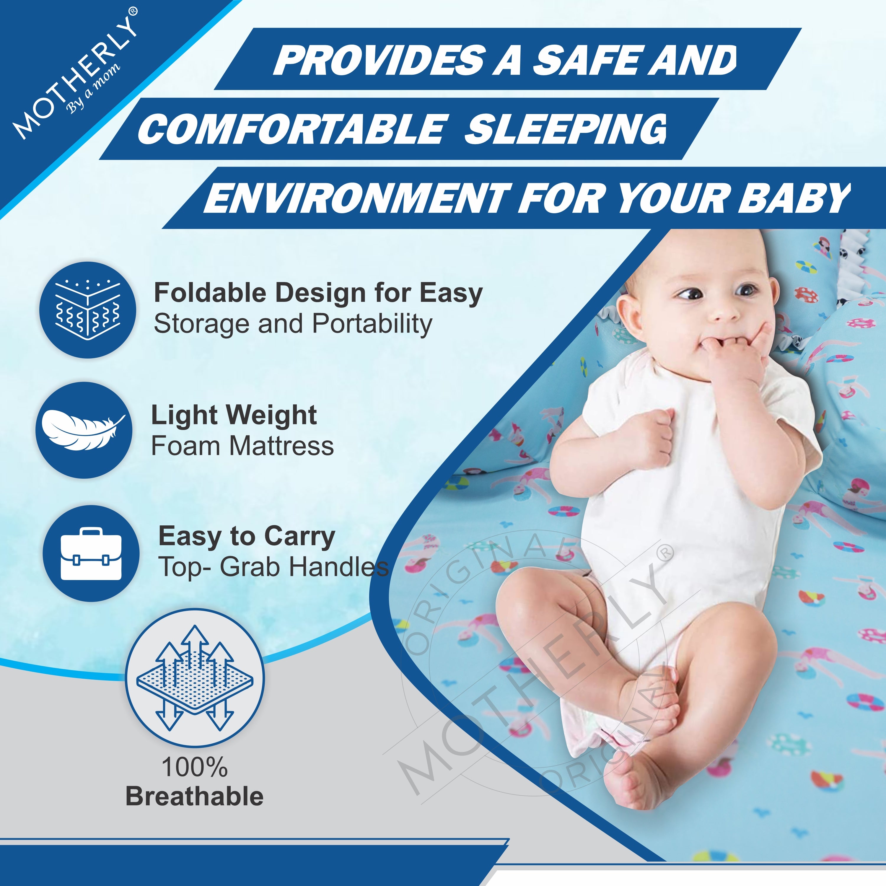 Motherly Portable Baby Bed | Travel Friendly infant Sleeping Bedding Set | Sleeping Bed for Kids - MOTHERLY