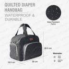 Motherly Diaper Quilted Diaper Bag for Mothers for Travel with Changing Mat - Spacious Diaper Bags for Mom | Baby Bag with Multi-Pocket Design | Maternity Bags for Mother and Baby (Navy Blue) - MOTHERLY