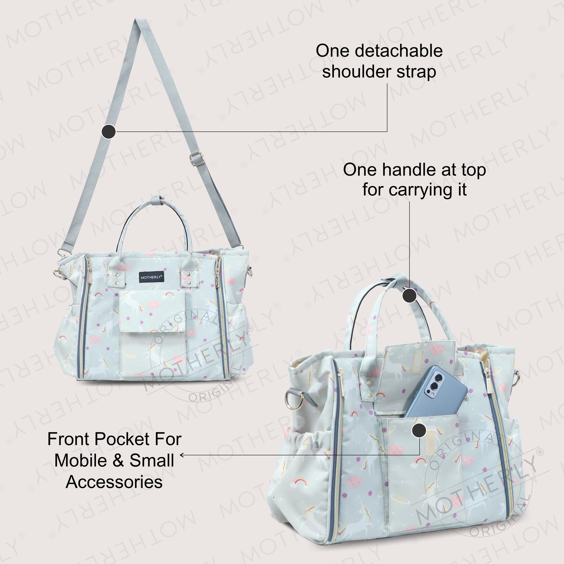 Motherly Womens Stylish Diaper Bag Mummy Bag Handbag - MOTHERLY