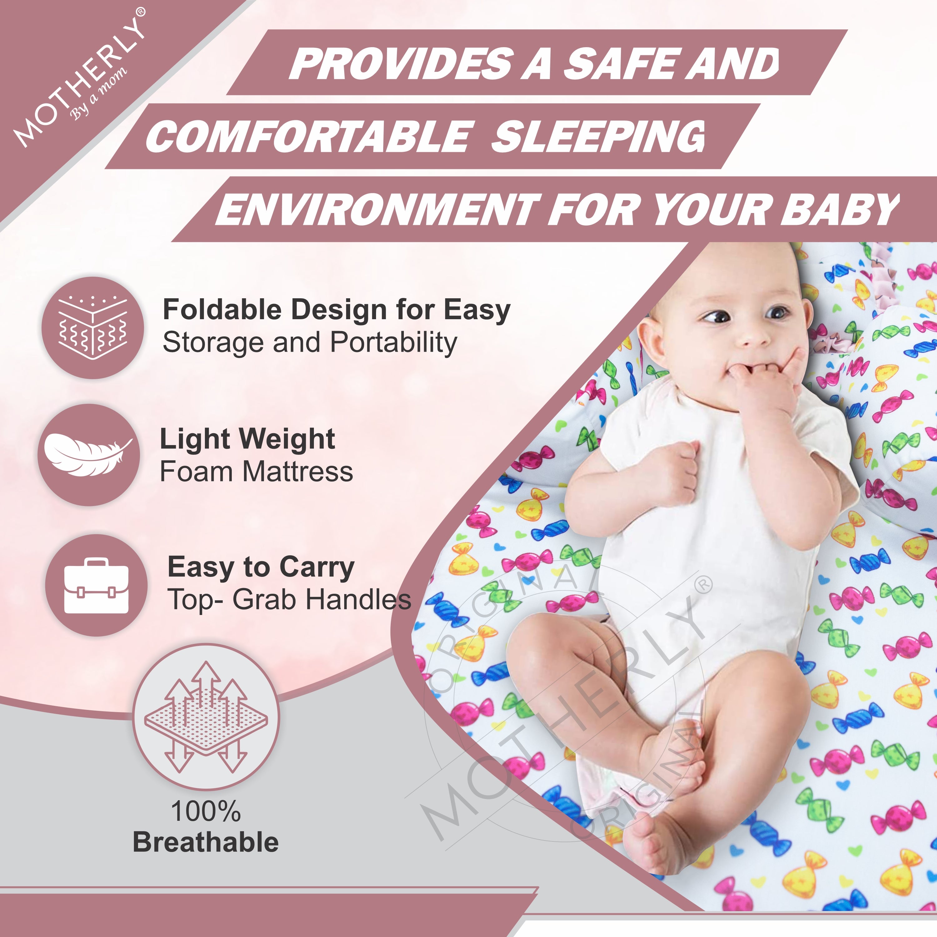 Motherly Portable Baby Bed | Travel Friendly infant Sleeping Bedding Set | Sleeping Bed for Kids - MOTHERLY