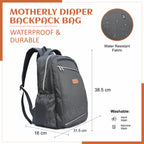 Motherly Solid Color Diaper Bag for Mothers for Travel, Maternity Bag for Newborn Baby, Mothers Travelling Bag, Multiple Pocket Water Resistant Baby Bag, Hospital Bag for moms with Offers - MOTHERLY
