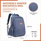 Motherly Solid Color Diaper Bag for Mothers for Travel, Maternity Bag for Newborn Baby, Mothers Travelling Bag, Multiple Pocket Water Resistant Baby Bag, Hospital Bag for moms with Offers - MOTHERLY