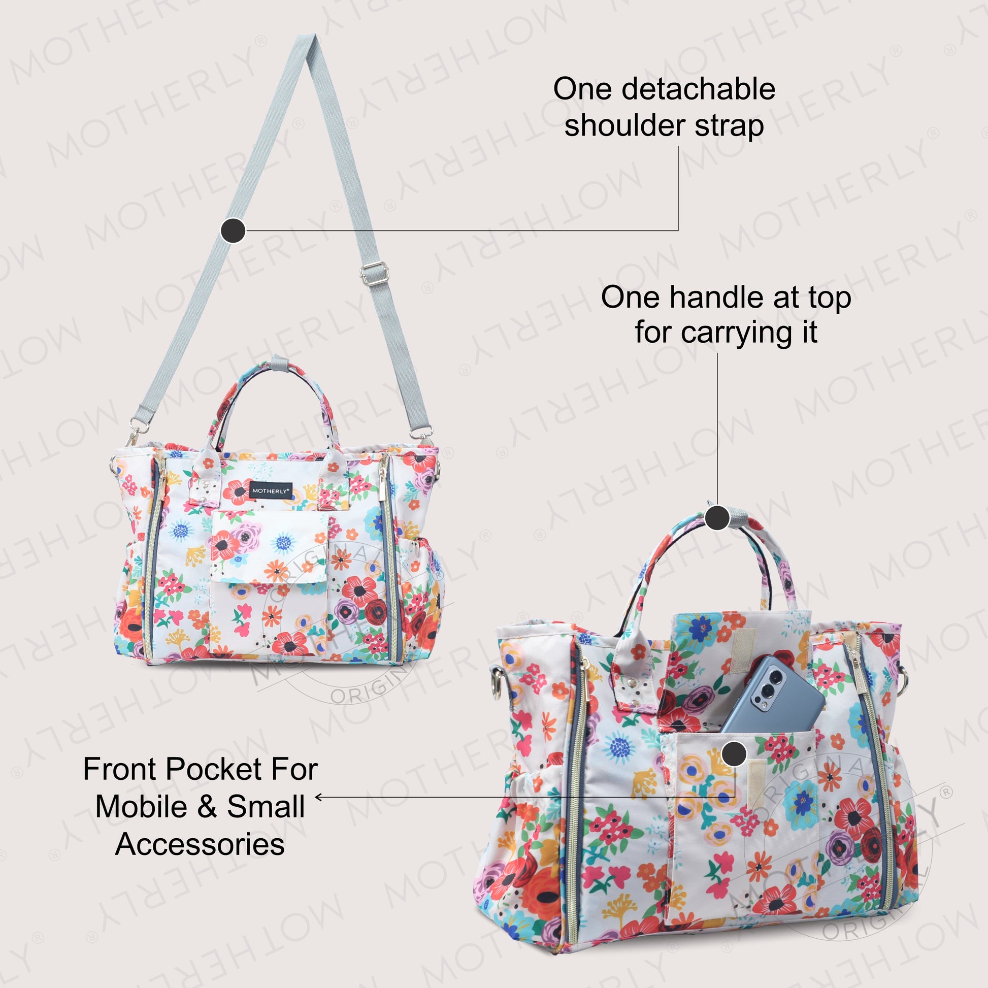 Motherly Womens Stylish Diaper Bag Mummy Bag Handbag - MOTHERLY