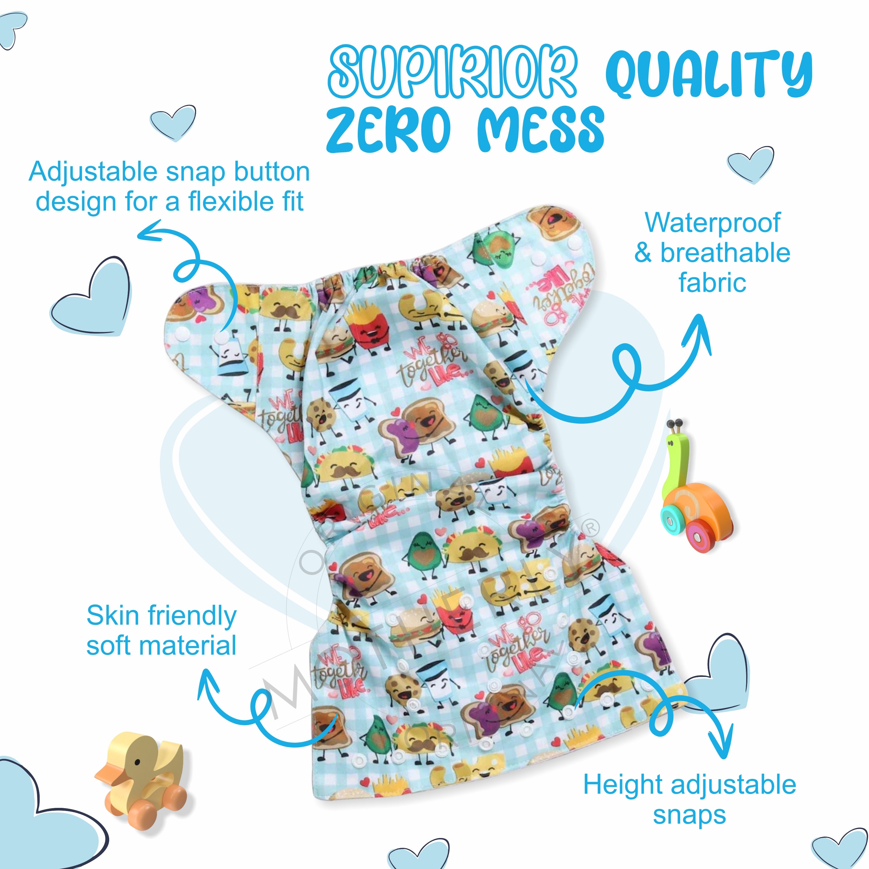 Motherly Newborn Baby Reusable Cloth Diapers, Infant Diaper Nappies Pack of 2 - MOTHERLY