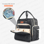 Motherly Diaper Quilted Diaper Bag for Mothers for Travel with Changing Mat - Spacious Diaper Bags for Mom | Baby Bag with Multi-Pocket Design | Maternity Bags for Mother and Baby - MOTHERLY