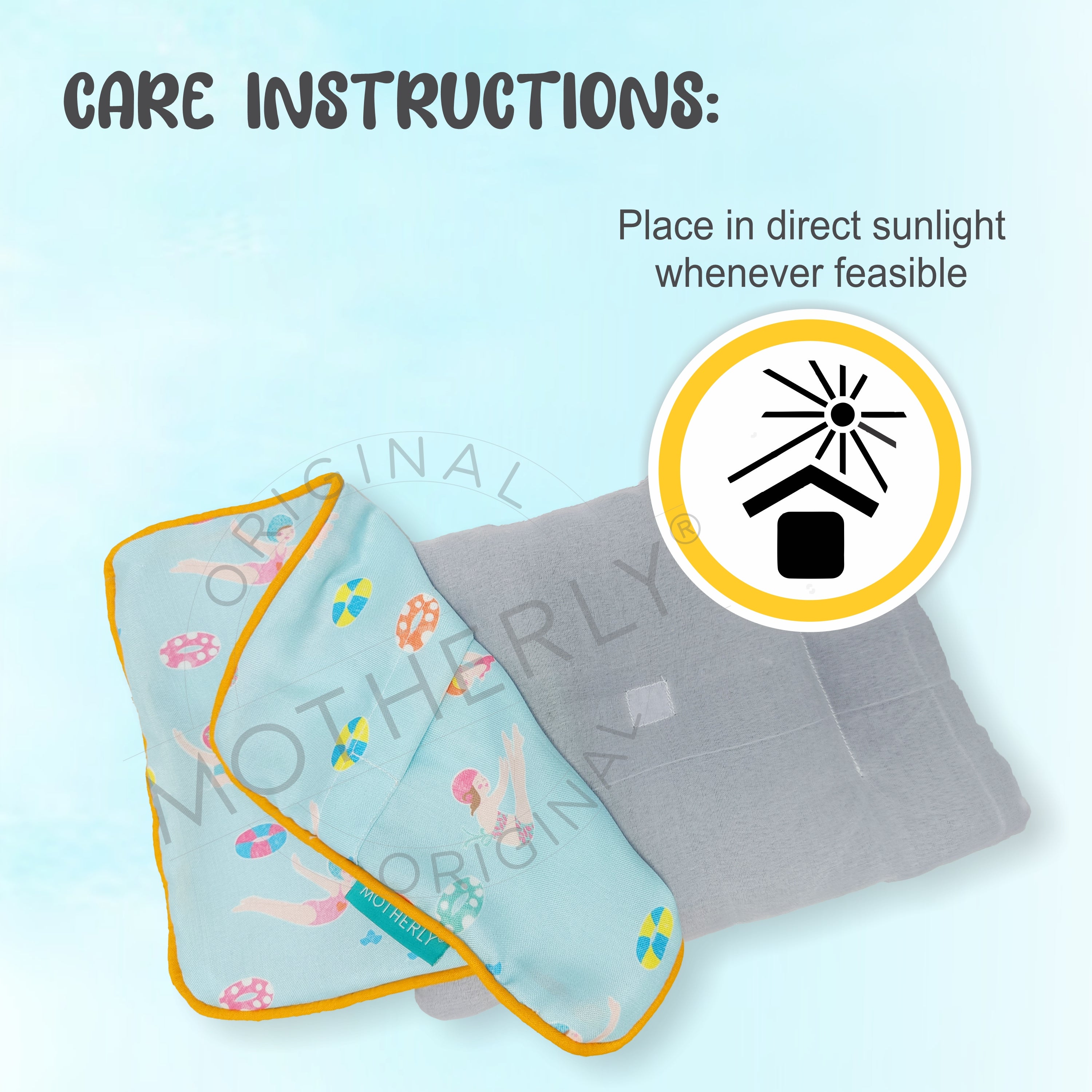 Motherly Mustard Seed Pillow for Newborns (0–12 Months) – Neem-Coated, Cotton Head Shaping Pillow for Gifting - Swimming