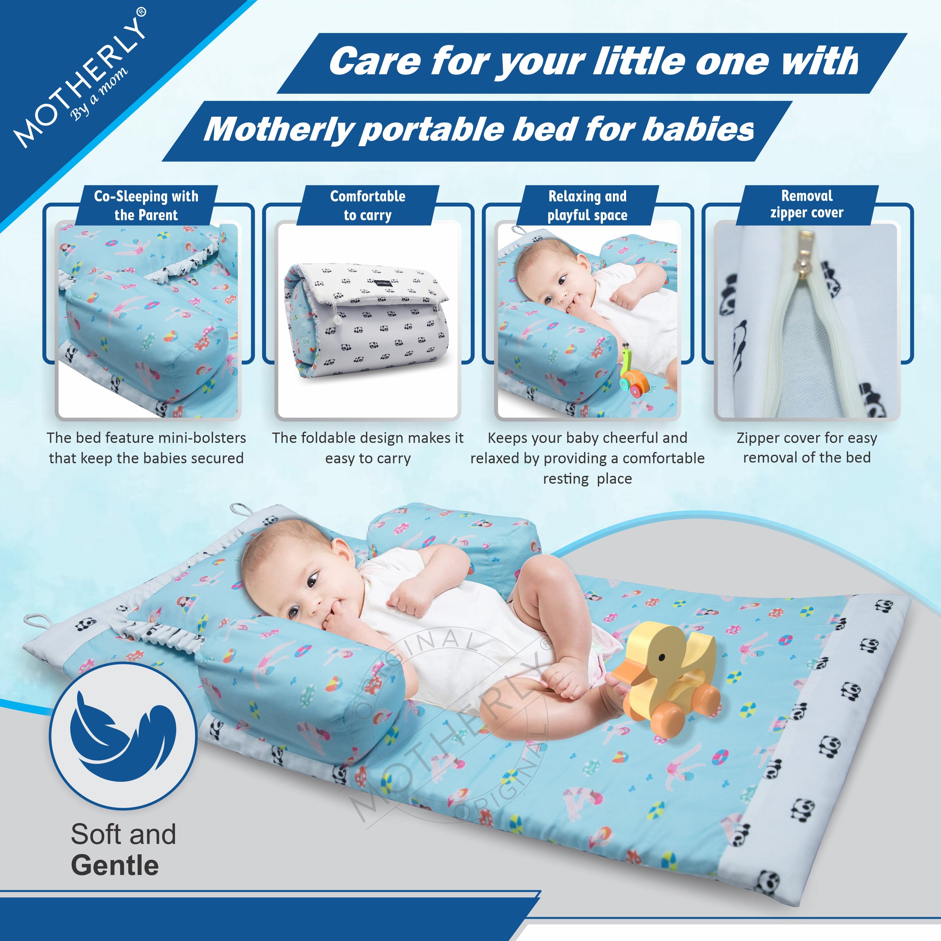 Motherly Portable Baby Bed | Travel Friendly infant Sleeping Bedding Set | Sleeping Bed for Kids - MOTHERLY