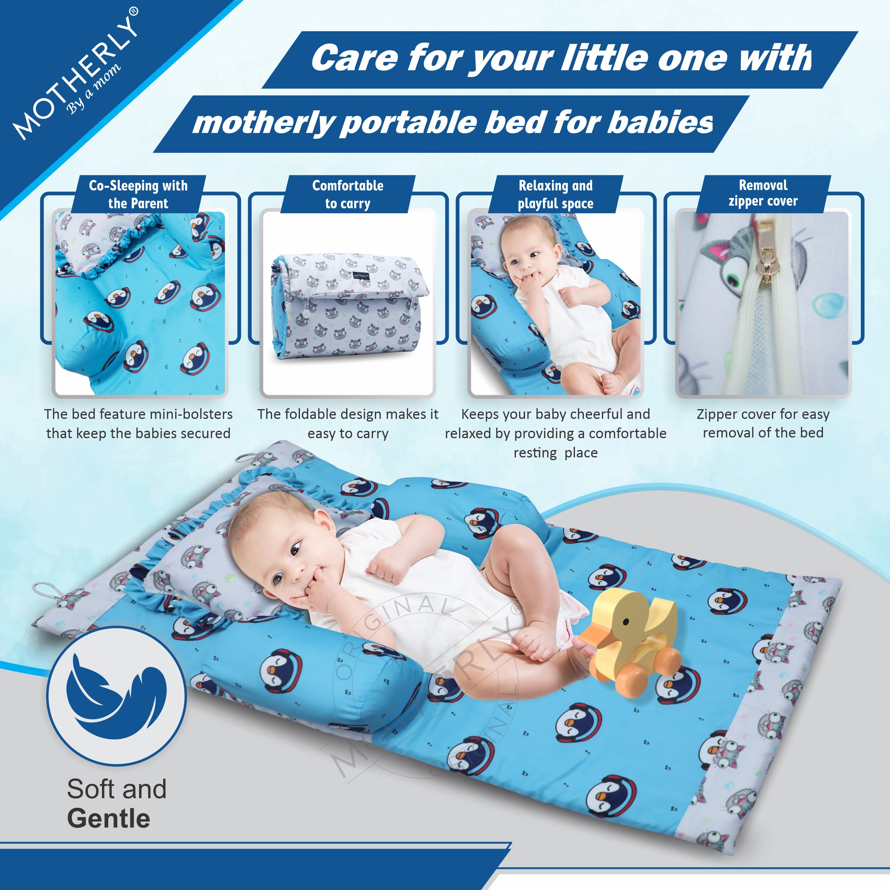 Motherly Portable Baby Bed | Travel Friendly infant Sleeping Bedding Set | Sleeping Bed for Kids - MOTHERLY