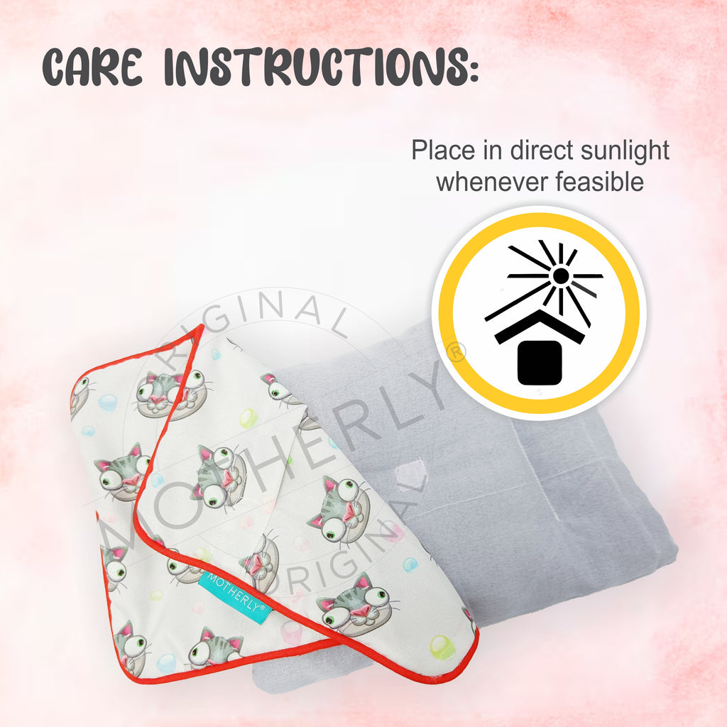 Motherly Mustard Seed Pillow for Newborns (0–12 Months) – Neem-Coated, Cotton Head Shaping Pillow for Gifting - Cat