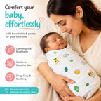 Motherly Muslin Swaddle Wrap & Burp Cloth – Soft, Breathable Blanket for Newborns (Pack of 2, Unisex Gift)