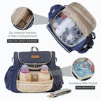 Motherly 2 Compartments Diaper Quilted Diaper Bag for Mothers for Travel with Changing Mat - Spacious Baby Bag with Multi-Pocket Design | Maternity Bags for Mother and Baby ,14 Litres