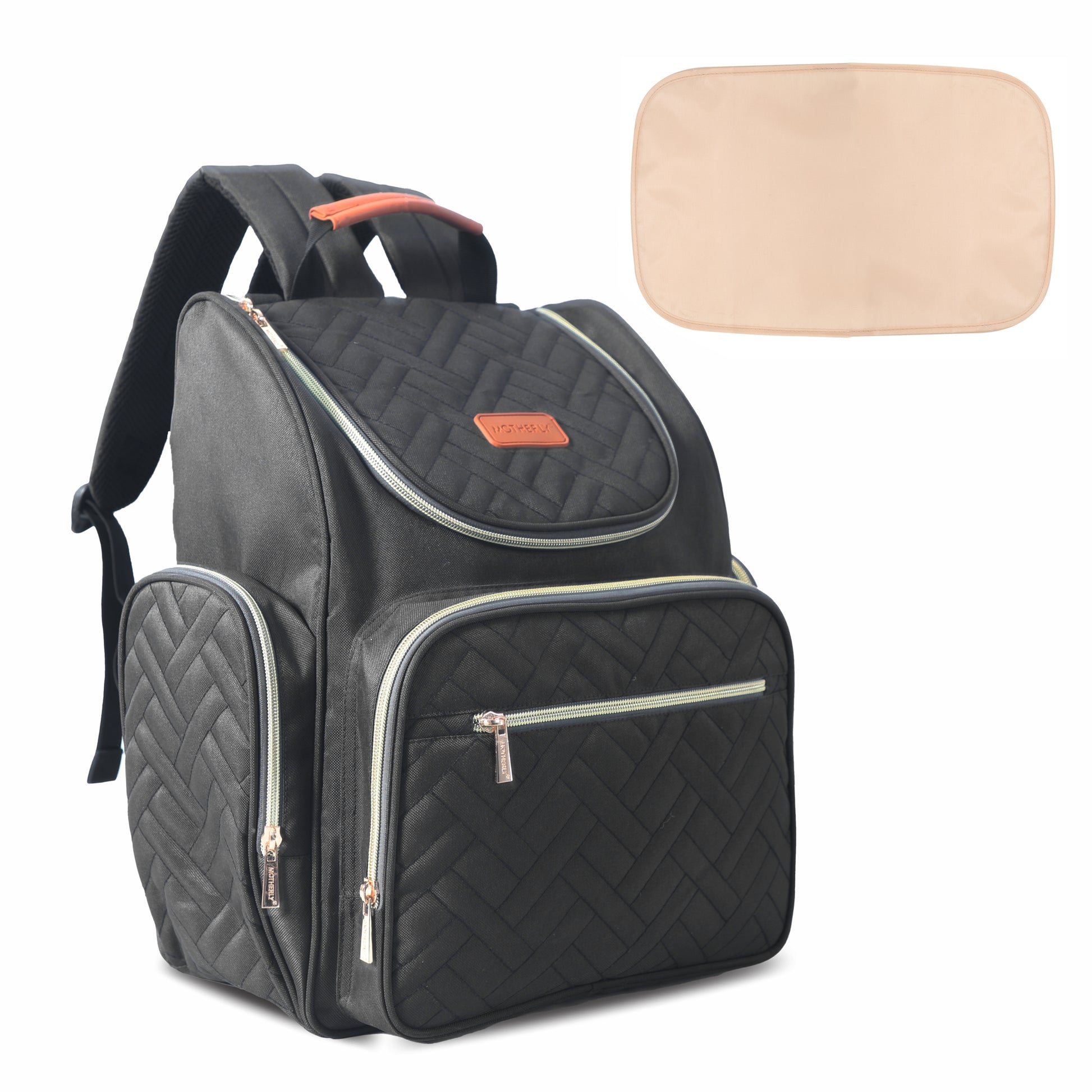 Motherly Diaper Quilted Diaper Bag for Mothers for Travel with Changing Mat - Spacious Diaper Bags for Mom | Baby Bag with Multi-Pocket Design | Maternity Bags for Mother and Baby - MOTHERLY