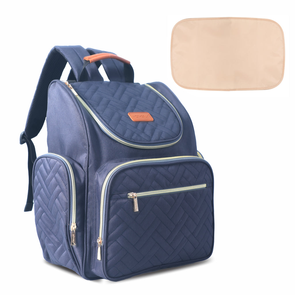 Motherly Diaper Quilted Diaper Bag for Mothers for Travel with Changing Mat - Spacious Diaper Bags for Mom | Baby Bag with Multi-Pocket Design | Maternity Bags for Mother and Baby - MOTHERLY