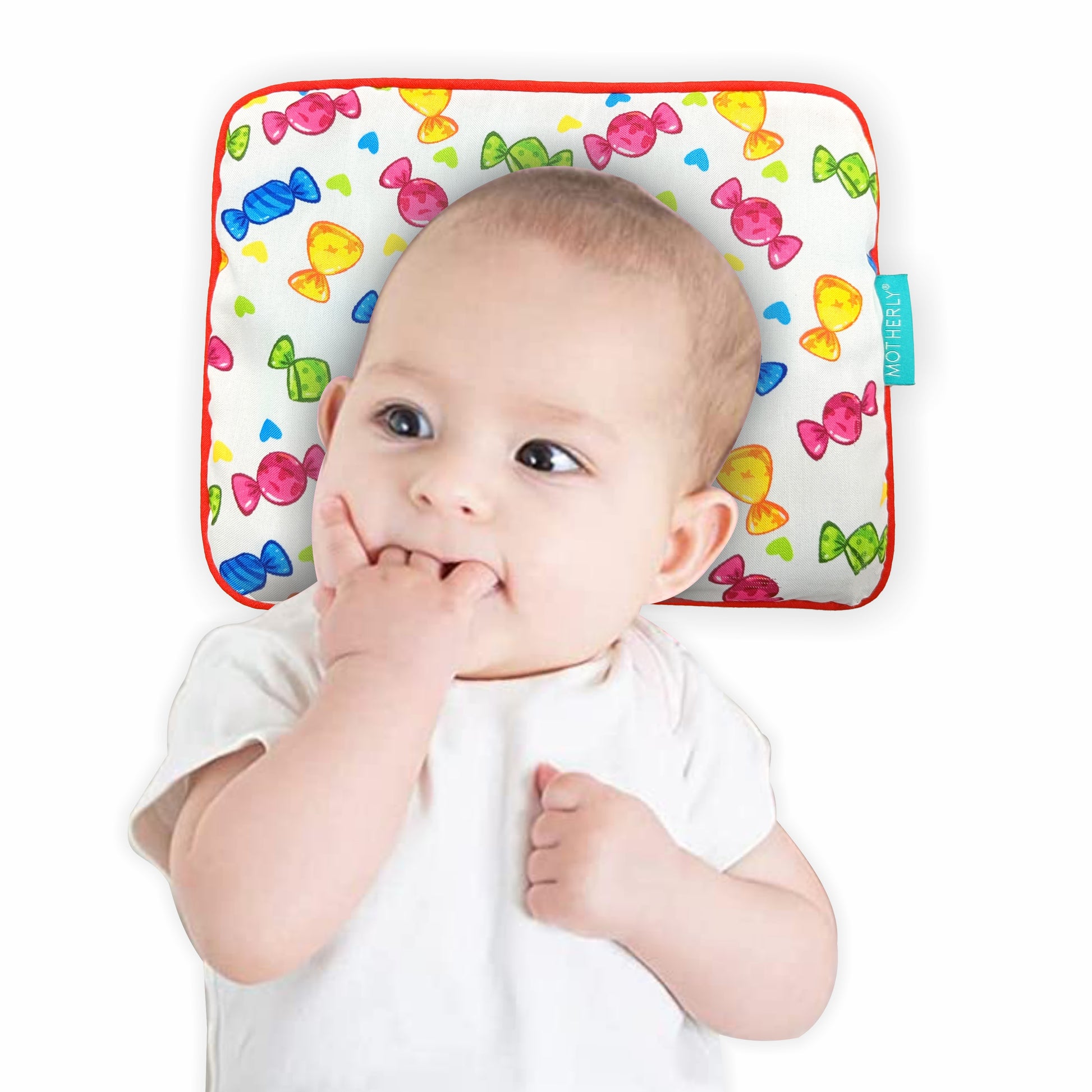 Motherly Mustard Seeds (Coated with Neem Oil) Pillow for Newborn Baby | Cotton Round Head Shaping Baby Pillow | Gifting 0-12 Months - MOTHERLY