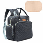 Motherly Quilted Diaper Bag for Moms – Spacious Travel & Maternity Bag with Changing Mat & Multi-Pocket Design