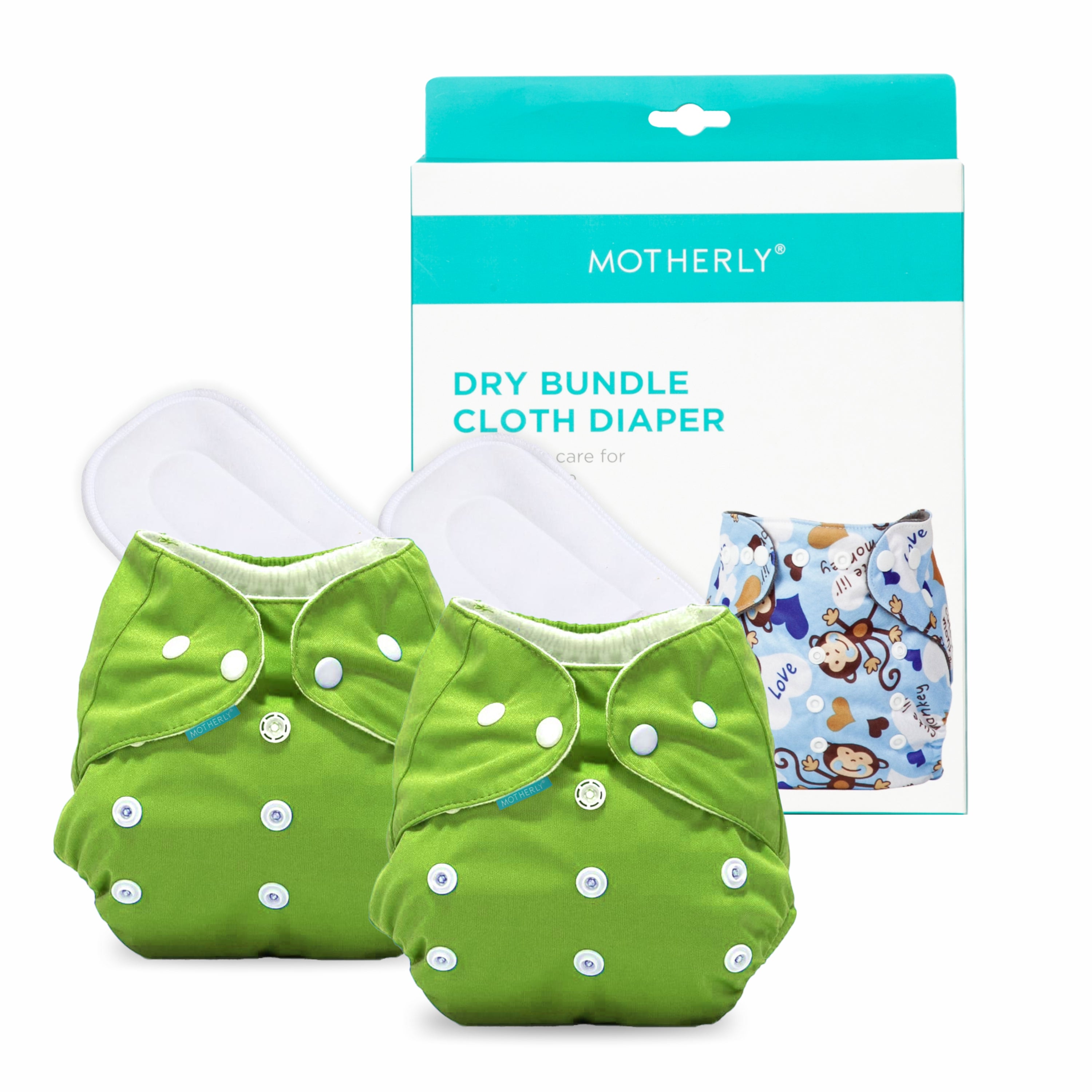 Motherly Newborn Baby Reusable Cloth Diapers,  Infant Diaper Nappies Pack of 2 - MOTHERLY