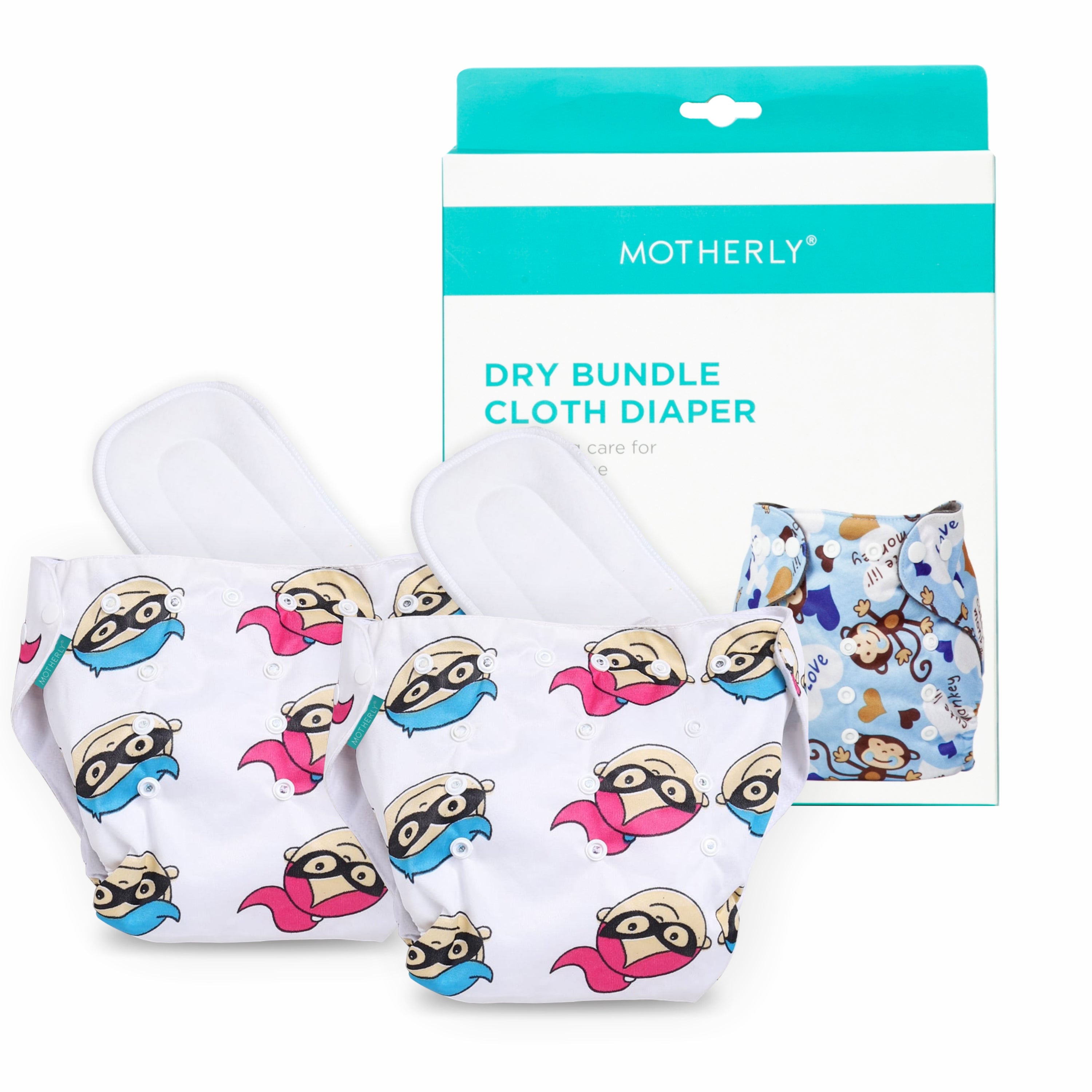 Motherly Newborn Baby Reusable Cloth Diapers, Infant Diaper Nappies Pack of 2 - MOTHERLY