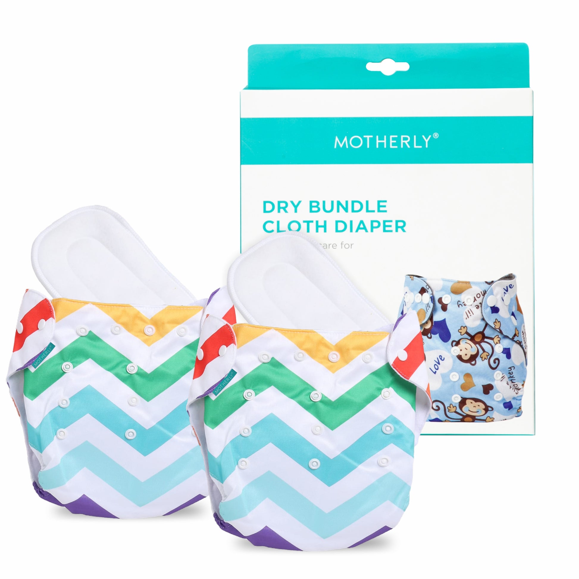 Motherly Newborn Baby Reusable Cloth Diapers, Infant Diaper Nappies Pack of 2 - MOTHERLY