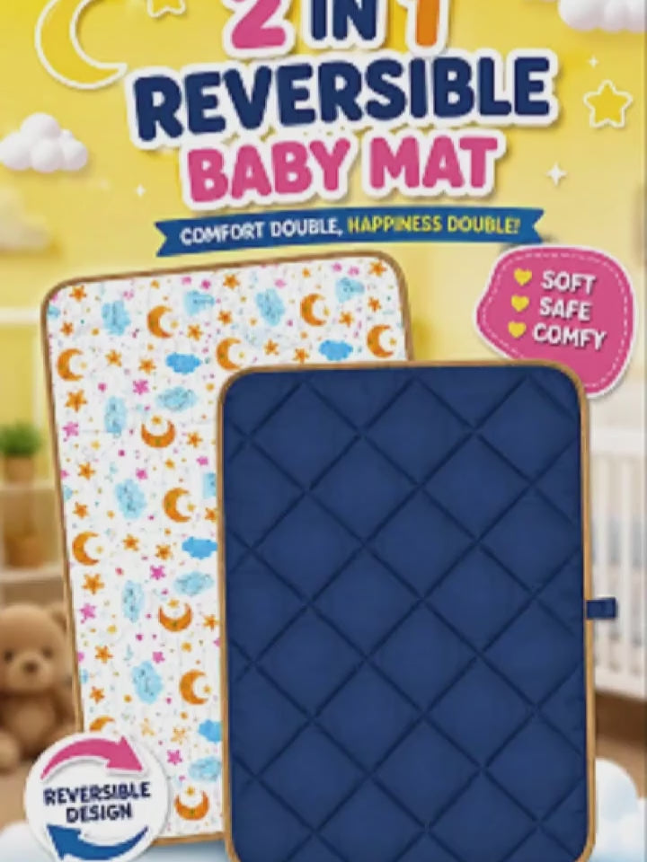Motherly Reusable & Washable Baby Diaper Changing Mat and Oil Massage Mat, Portable One-Hand Foldable pad Water-Resistant Bed Protector for Newborn Boys & Girls (72 x 42 cm, 0-12 Months)
