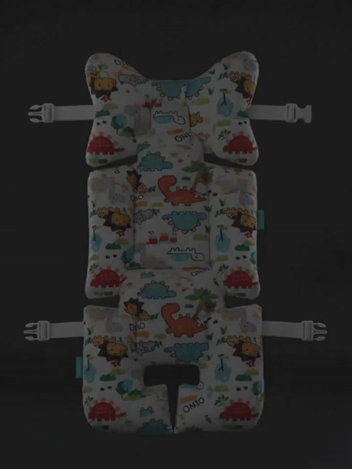 Motherly Baby Stroller Seat Cushion | Reversible and Universal Fit Pad for Strollers, High Chairs, Car Seats & Rockers | Soft, Breathable Pram Liner with Secure Straps & Safety Belt Slot