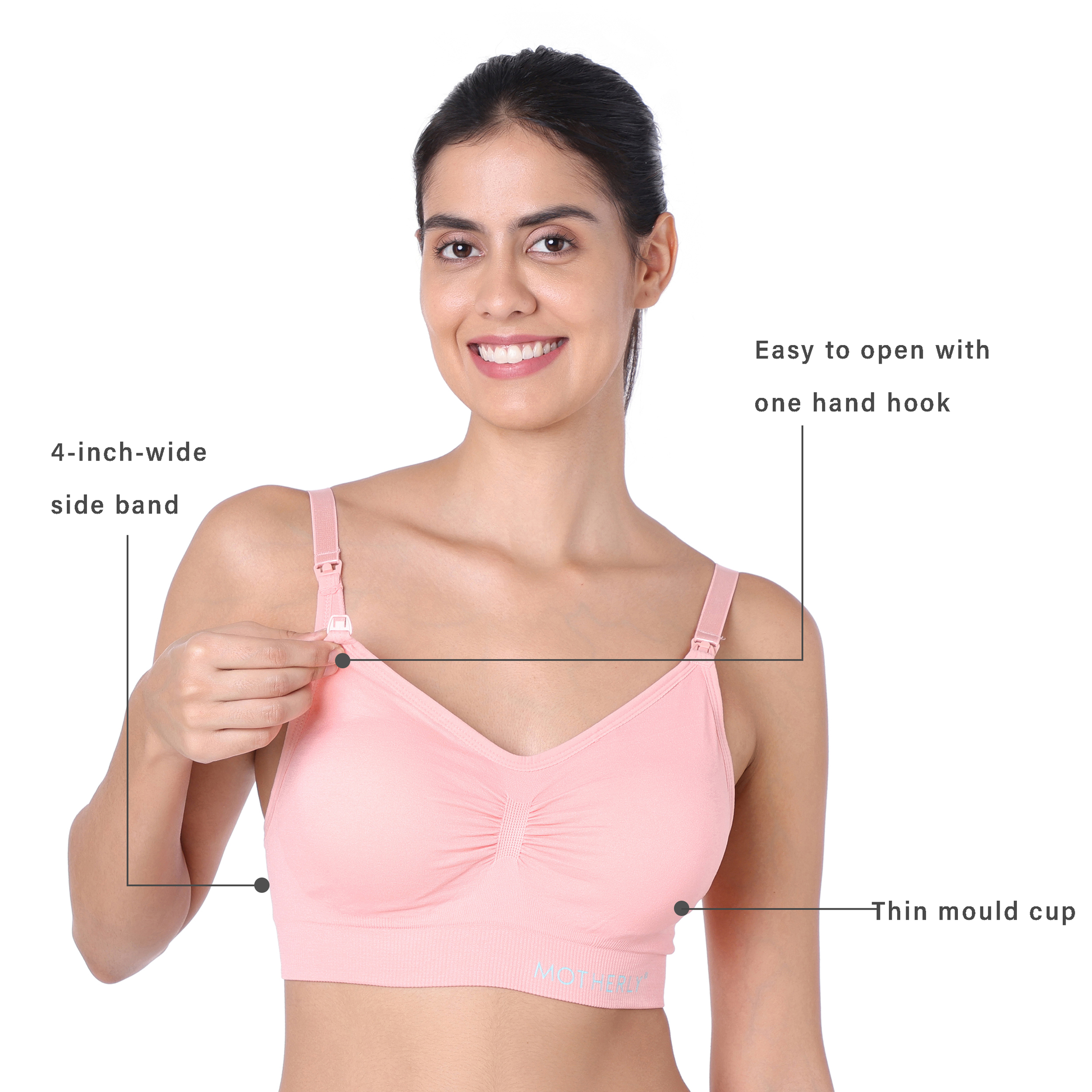 motherly Maternity Bra Padded Breastfeeding Nursing Bras for Women with Removable Pads Blue