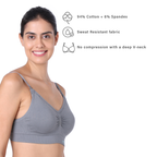 Motherly Maternity Bra Padded Breastfeeding Nursing Bras for Women with Removable Pads Blue - MOTHERLY