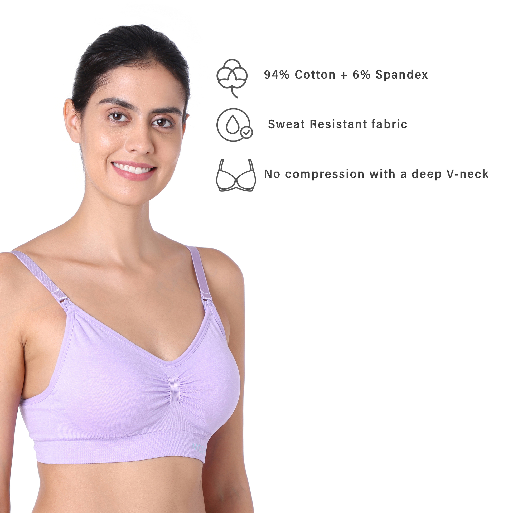 motherly Maternity Bra Padded Breastfeeding Nursing Bras for Women with Removable Pads Blue