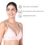 Motherly Stylish Padded Women Breastfeeding Bra, Maternity, Feeding, Nursing Bras (b, Gray Black, 34) - MOTHERLY