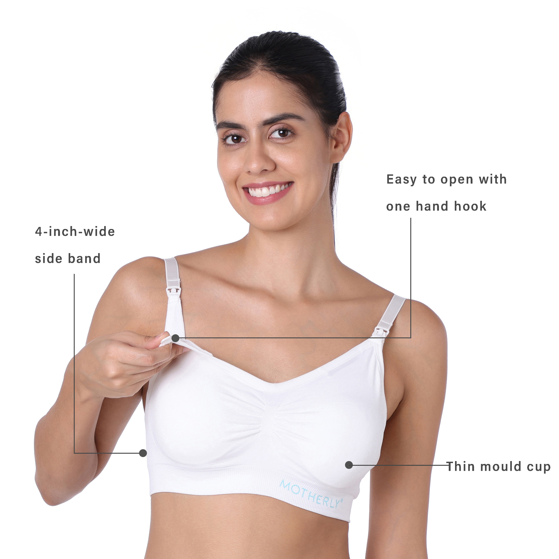 motherly Maternity Bra Padded Breastfeeding Nursing Bras for Women with Removable Pads Blue