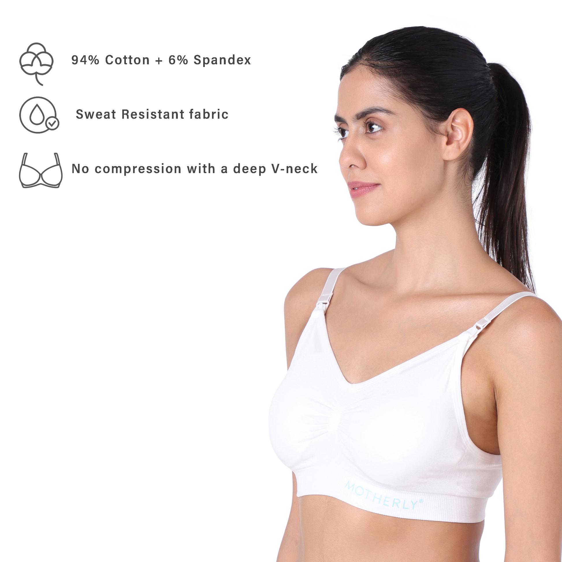 motherly Maternity Bra Padded Breastfeeding Nursing Bras for Women with Removable Pads Blue