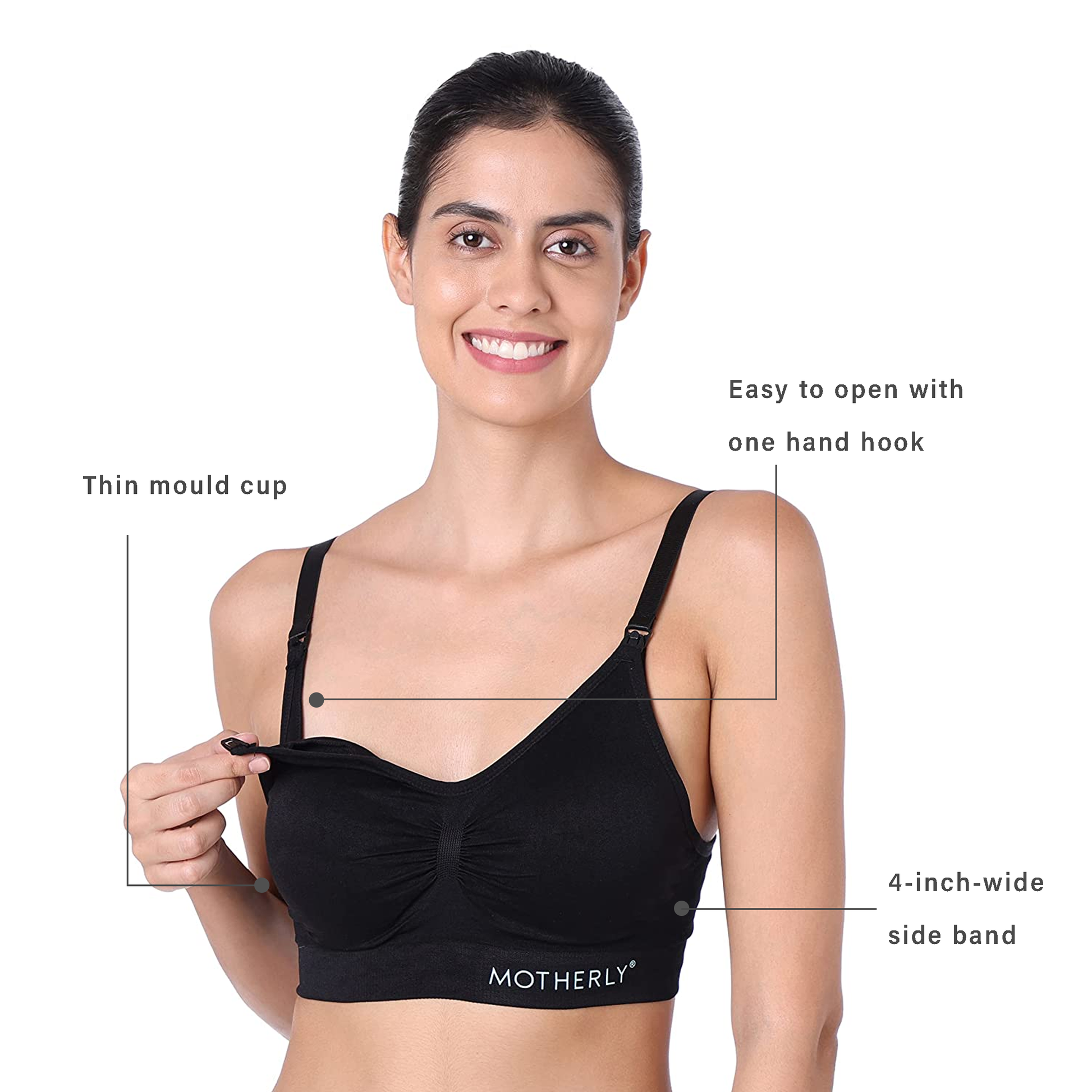 motherly Maternity Bra Padded Breastfeeding Nursing Bras for Women with Removable Pads Blue