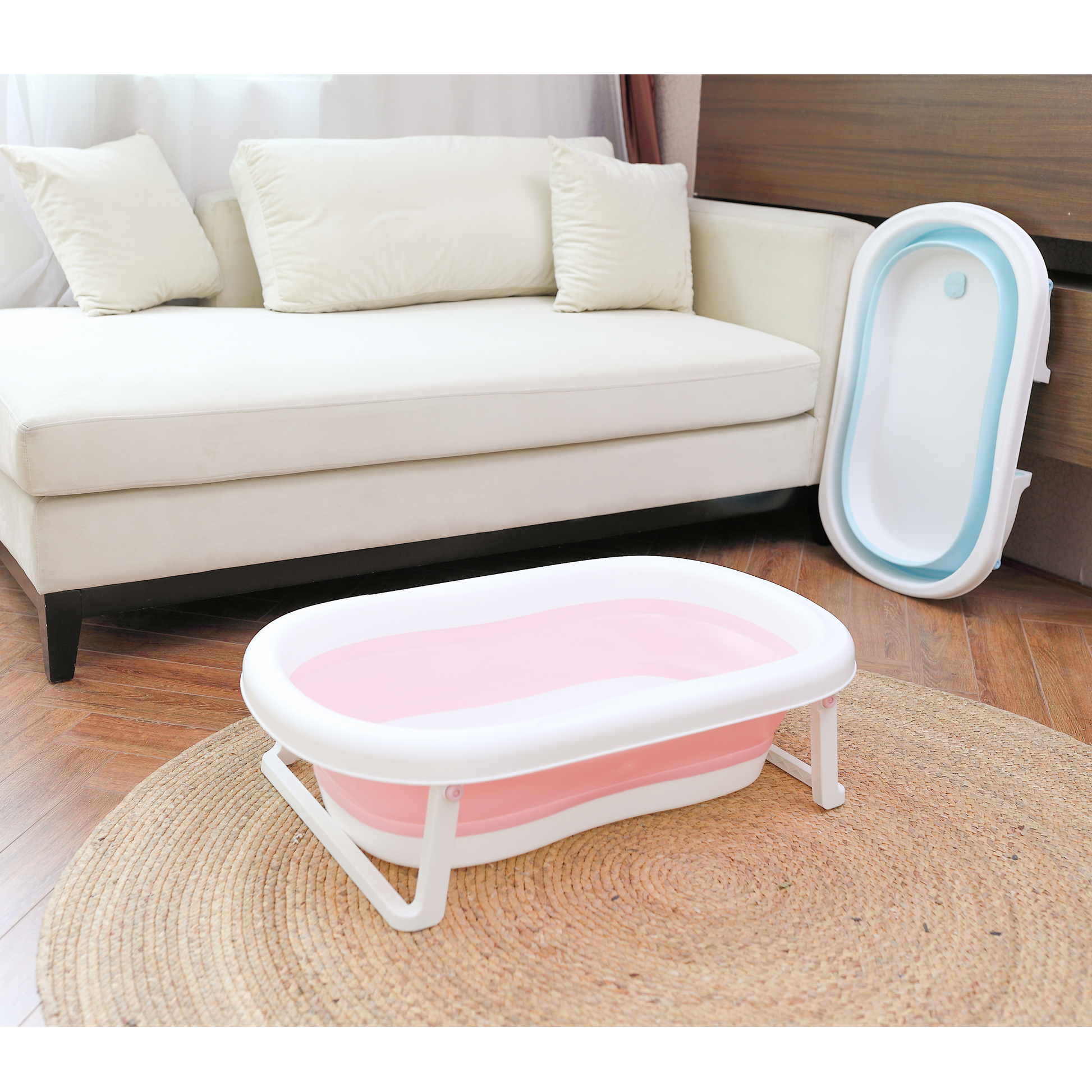 Bubble Basin Foldable Bath Tub For Babies -Light Blue - MOTHERLY