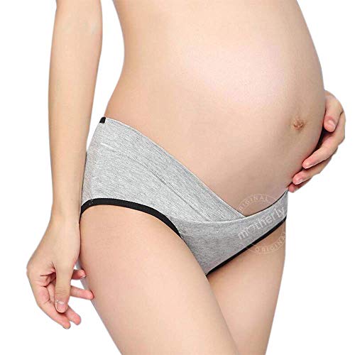 Maternity Pregnant Underwear Postpartum Mother Under Bump Panties - Gray  Black