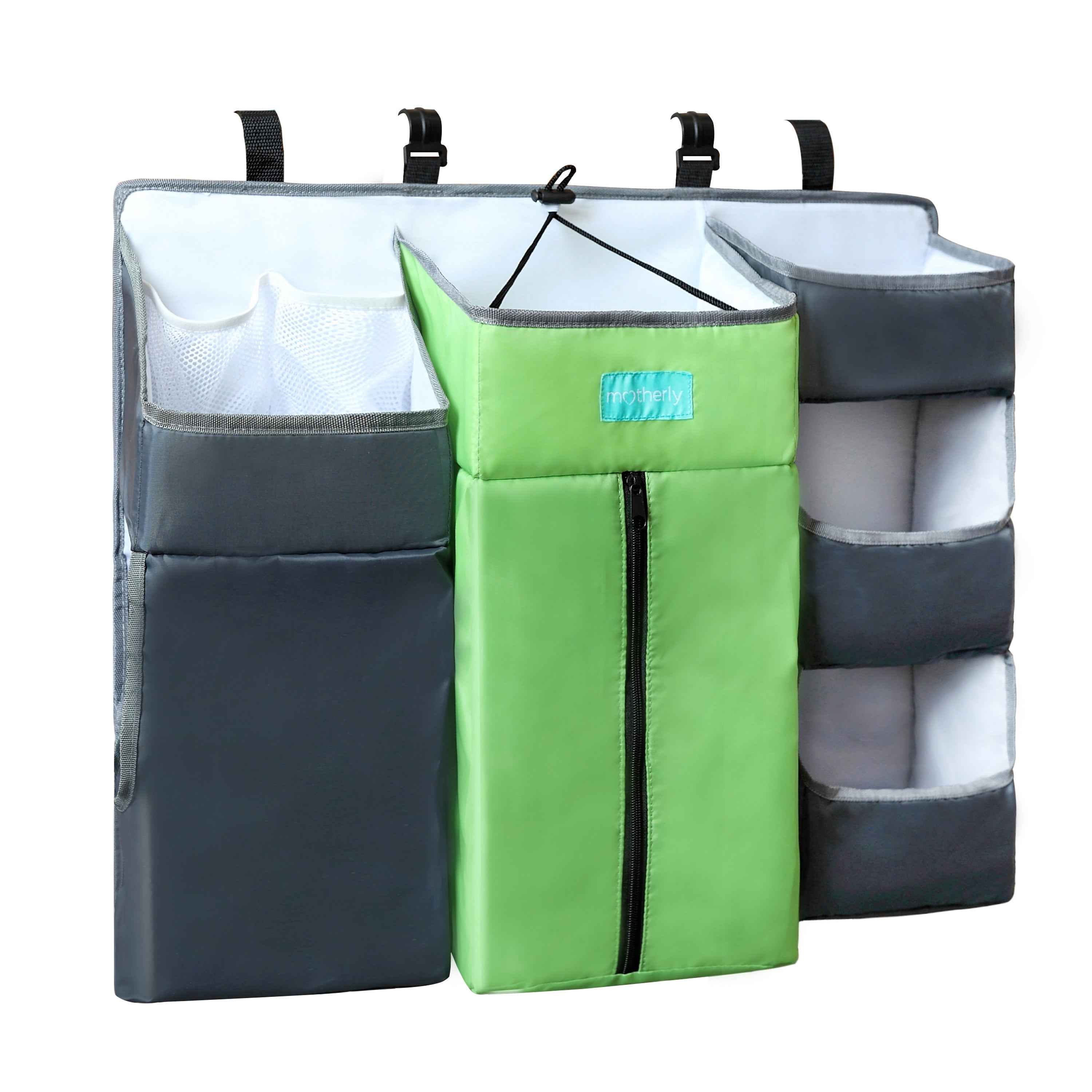 Crib Chronicles Portable Diaper Storage Crib Organizer -Green