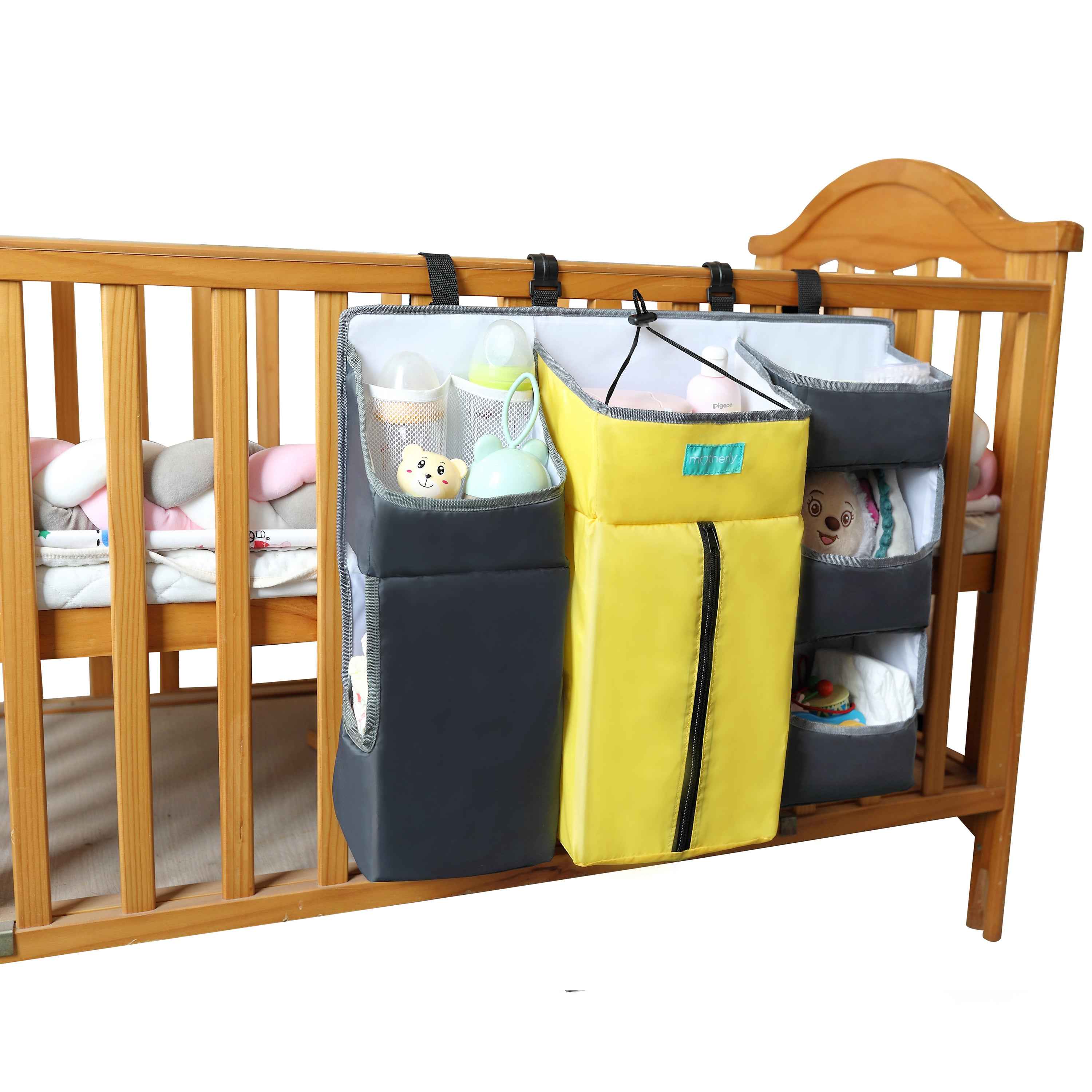Crib Chronicles Portable Diaper Storage Crib Organizer-Yellow