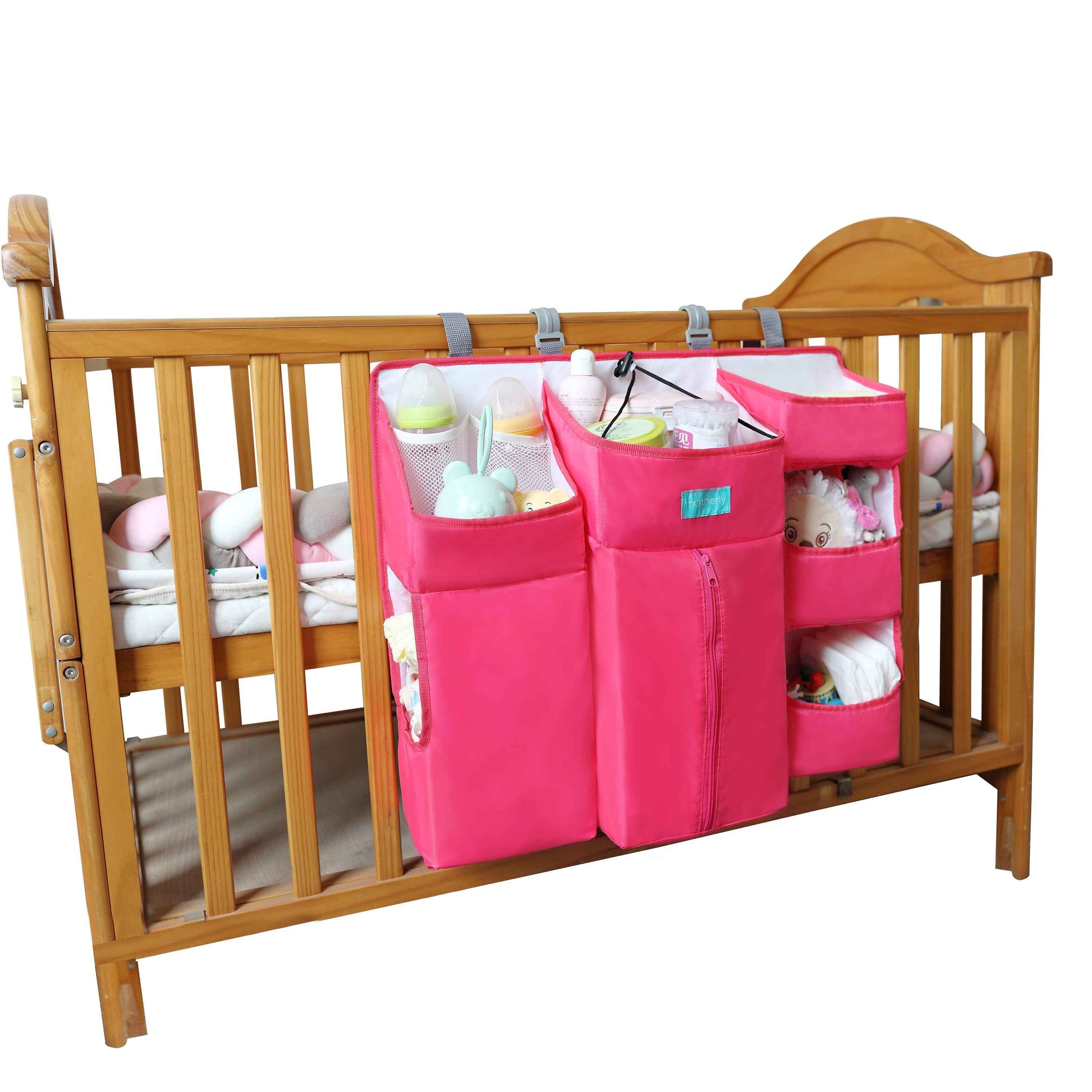 Crib Chronicles Portable Diaper Storage Crib Organizer-Pink