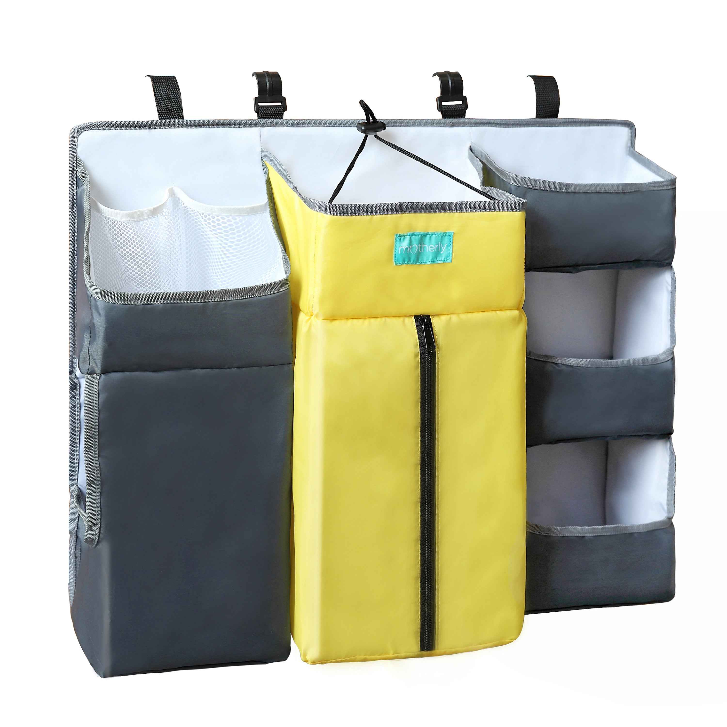 Crib Chronicles Portable Diaper Storage Crib Organizer-Yellow