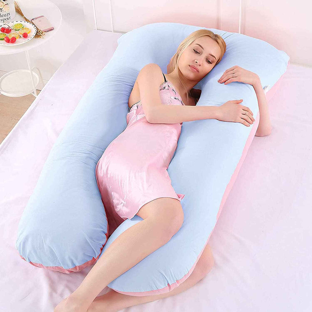 Pregnancy Pillow For Full Body-Coverage and Back Pain - Pink & Blue