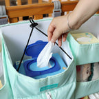Crib Chronicles Portable Diaper Storage Crib Organizer-Sky Blue