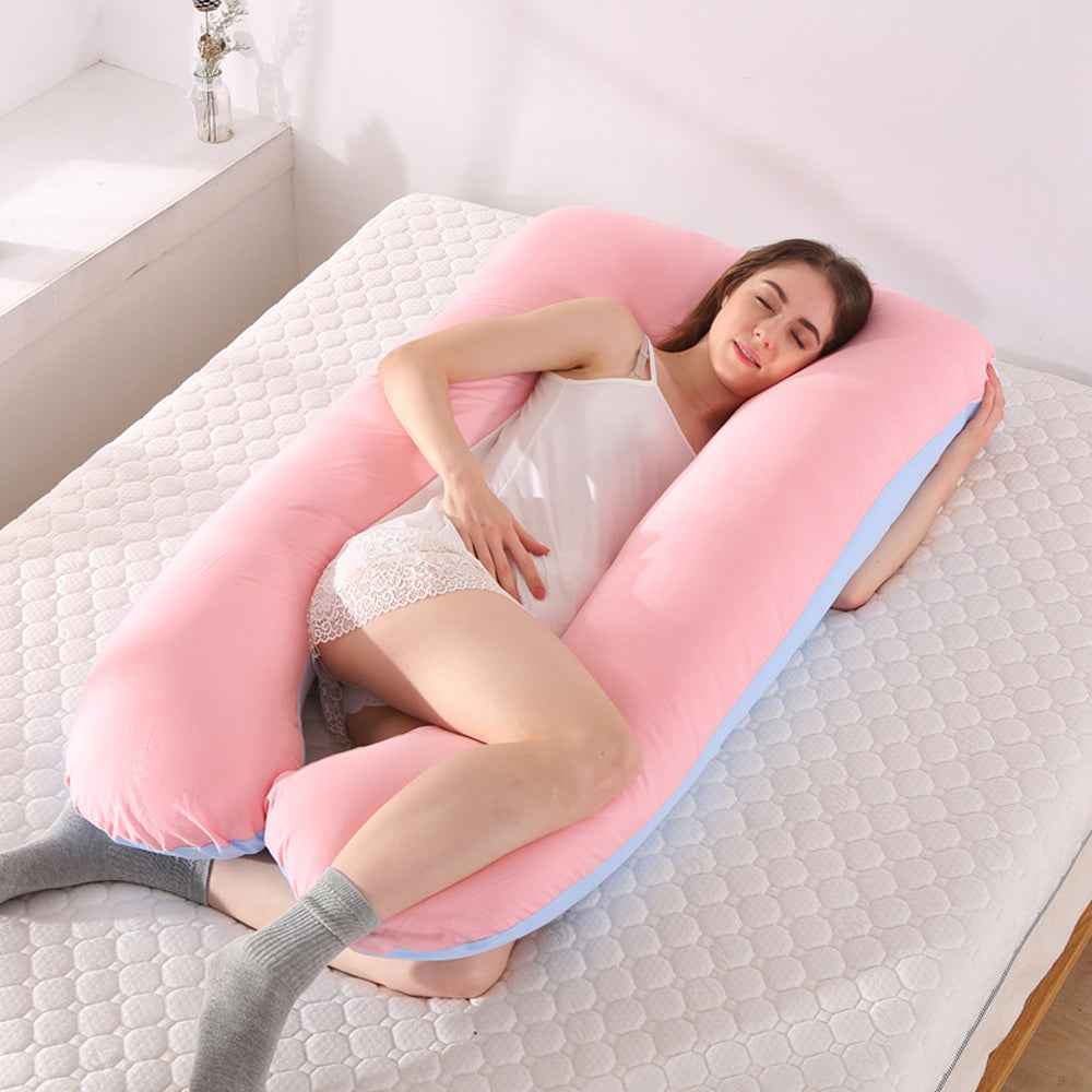 Pregnancy Pillow For Full Body-Coverage and Back Pain - Pink & Blue