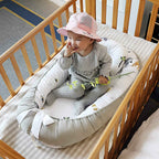 Pearly Parlor Baby Bed Nest With Pillow -Gray Giraffe