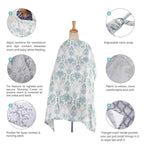 Care Cave Nursing Scarf - Green/Blue Flower Print